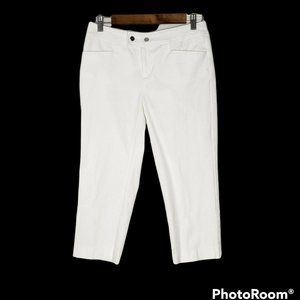 Chaps Womens White Cropped Pants Pockets Stretch 29W x 20.5 Inseam
